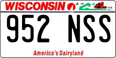 WI license plate 952NSS