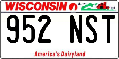 WI license plate 952NST