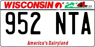 WI license plate 952NTA