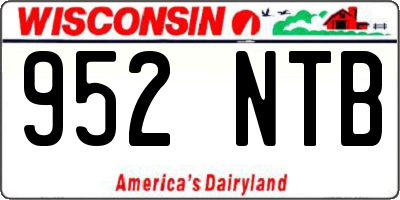 WI license plate 952NTB