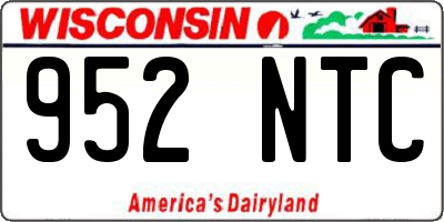 WI license plate 952NTC