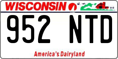 WI license plate 952NTD