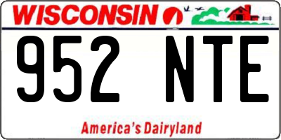 WI license plate 952NTE