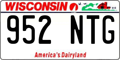 WI license plate 952NTG