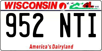 WI license plate 952NTI