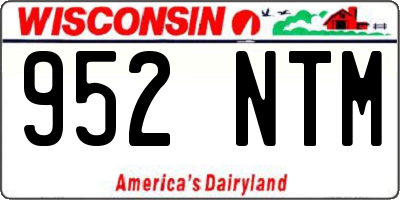 WI license plate 952NTM