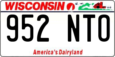 WI license plate 952NTO