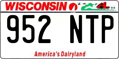 WI license plate 952NTP