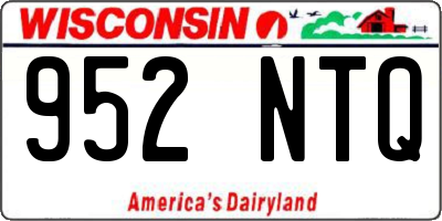 WI license plate 952NTQ