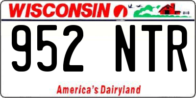 WI license plate 952NTR