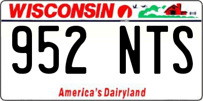 WI license plate 952NTS