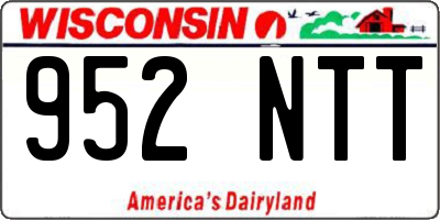 WI license plate 952NTT