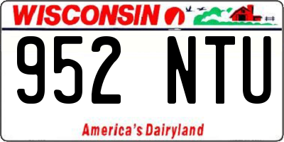 WI license plate 952NTU