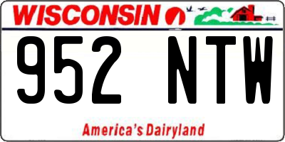 WI license plate 952NTW