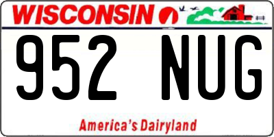 WI license plate 952NUG