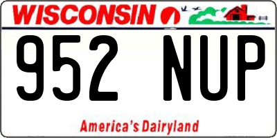 WI license plate 952NUP