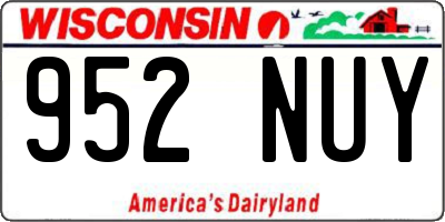 WI license plate 952NUY