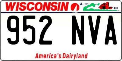 WI license plate 952NVA