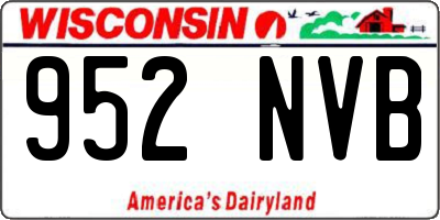 WI license plate 952NVB