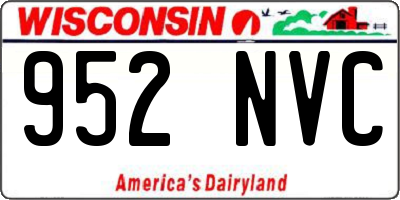 WI license plate 952NVC