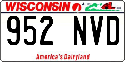 WI license plate 952NVD