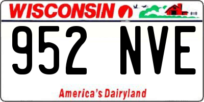 WI license plate 952NVE