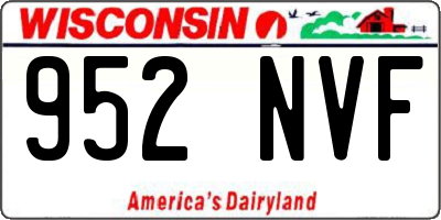 WI license plate 952NVF