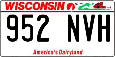 WI license plate 952NVH