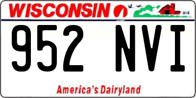 WI license plate 952NVI