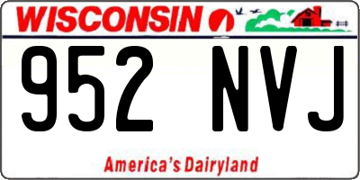WI license plate 952NVJ