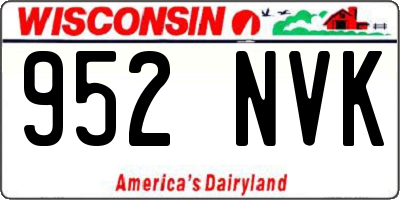 WI license plate 952NVK