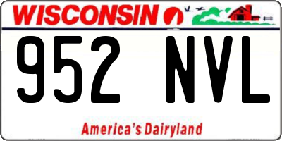 WI license plate 952NVL