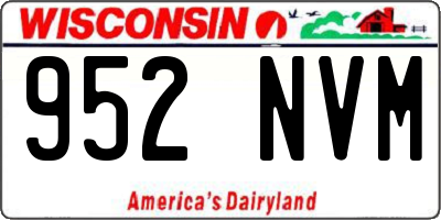 WI license plate 952NVM
