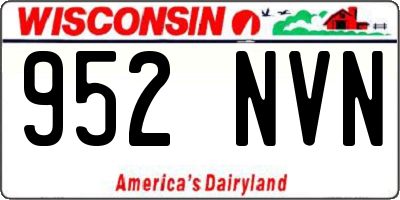 WI license plate 952NVN