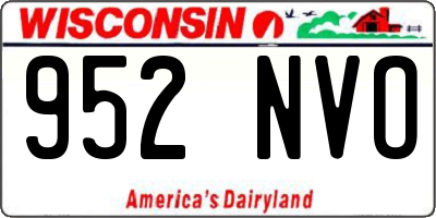 WI license plate 952NVO