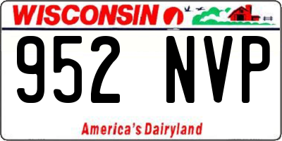 WI license plate 952NVP