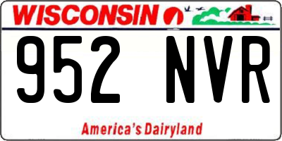 WI license plate 952NVR