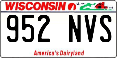 WI license plate 952NVS