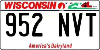 WI license plate 952NVT