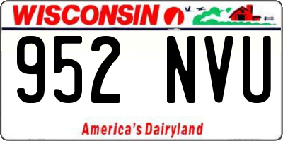 WI license plate 952NVU