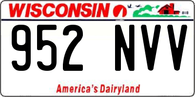 WI license plate 952NVV
