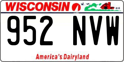 WI license plate 952NVW