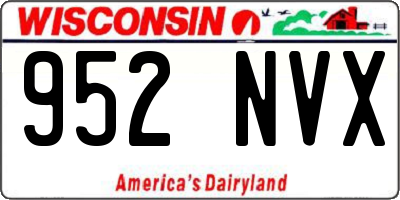 WI license plate 952NVX