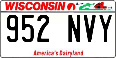 WI license plate 952NVY