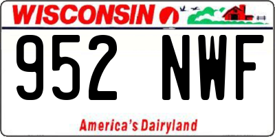 WI license plate 952NWF