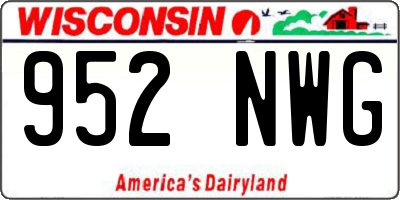 WI license plate 952NWG