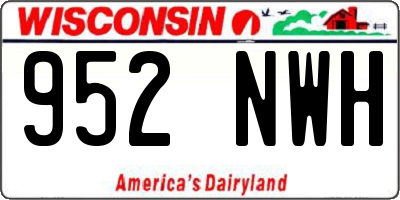 WI license plate 952NWH