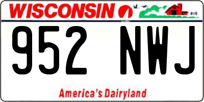 WI license plate 952NWJ