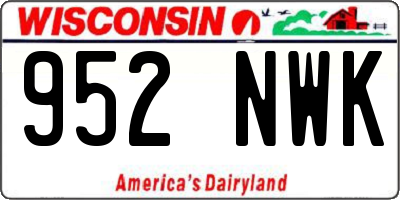WI license plate 952NWK