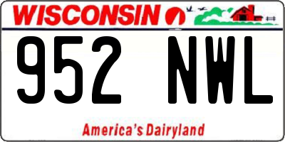 WI license plate 952NWL